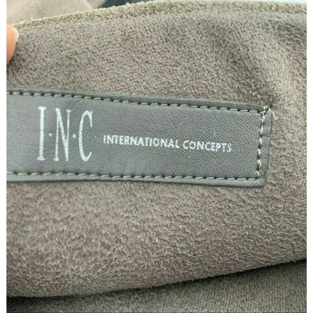 International Concepts INC Women’s Size 6 Knee High Gray Suede Boots Lace Back